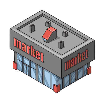 city building shop architecture illustrationのイラスト素材