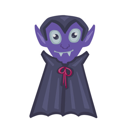 Vampire in cartoon style for halloweenのイラスト素材