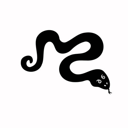 Symbol of the year, snake, viper silhouette , vector illustrationのイラスト素材