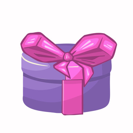 Colorful bright gift illustration, box with bow, symbol, vector, illustrationのイラスト素材