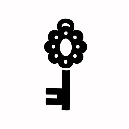Key silhouette black, vector illustrationのイラスト素材