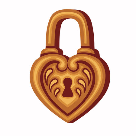 Fairy tale golden door lock, protection, vector illustrationのイラスト素材