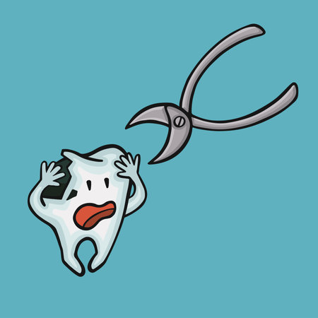 removal of broken diseased tooth oral hygieneのイラスト素材