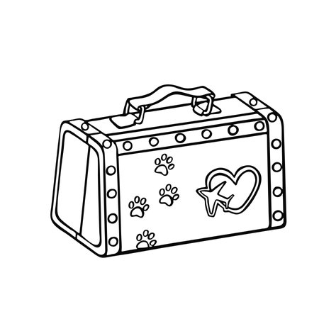 outline of a bag on a white background. Vector illustrationのイラスト素材
