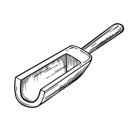 Scoop for bulk products, black line vectorのイラスト素材