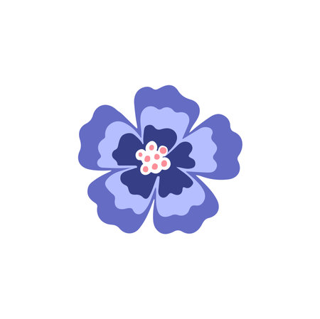 Embroidery blue small wildflower cornflower, illustrationのイラスト素材