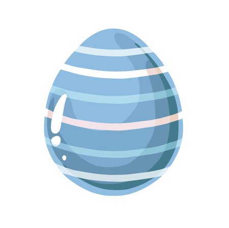 egg blue striped for easter, art hand drawn illustration vectorのイラスト素材