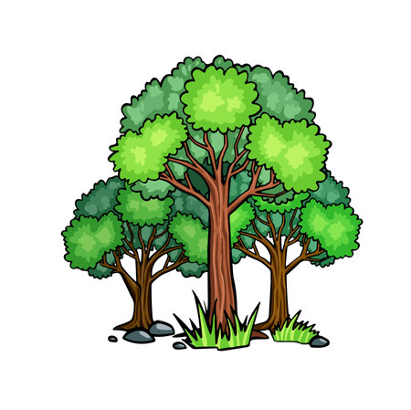 A picture of a lush green tree symbolizing nature, ecology, beauty, growth, and the environmentのイラスト素材
