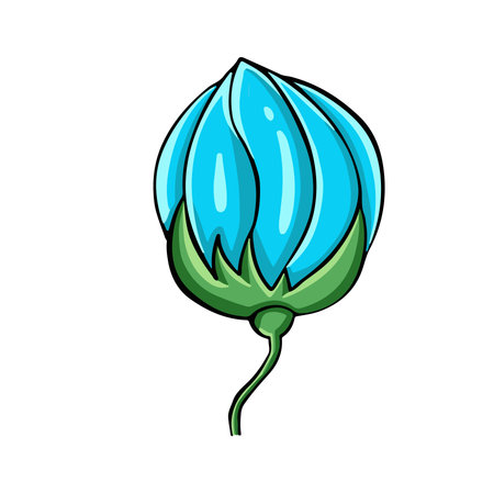 Blue flower bud plant vector illustrationのイラスト素材