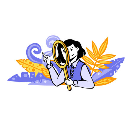 Search for footage or information color vector illustration in flat styleのイラスト素材