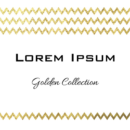 golden collection zig-zag vector template card designのイラスト素材