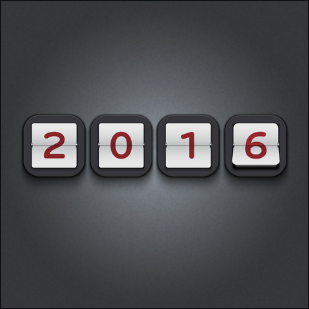 vector 2016 new year vintage analog calendar countdown with flip sheetsのイラスト素材