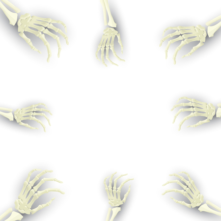 Vector Halloween background with skeleton arm for promotional, party, sale offers, invitations design, banners.のイラスト素材