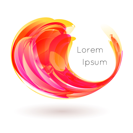 Vector illustration of colorful stylized drop curl swirl on white backgroundのイラスト素材