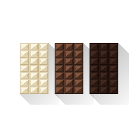 Vector illustration of chocolate bars: white, milk, darkのイラスト素材