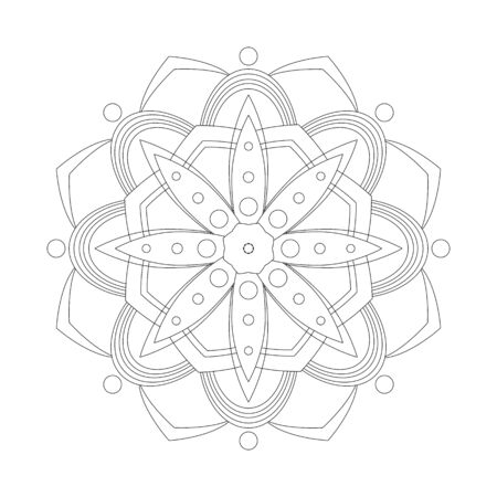 Mandala. Coloring book antistress. Template for mehendi. Oriental drawing. Islam, Arabic, Indian, Moroccan, Spanish, Turkish, Pakistani, Chinese. Vector illustration. Isolated on a white background.のイラスト素材