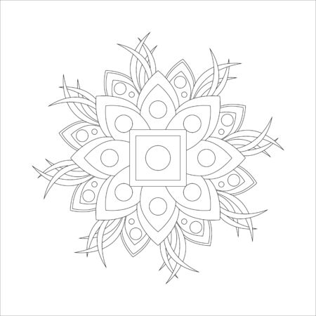 Mandala. Coloring book antistress. Template for mehendi. Oriental drawing.のイラスト素材