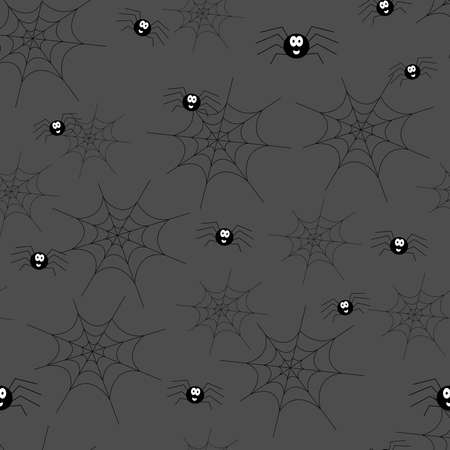 Seamless pattern. Spiders. Web. Vector. Festive decor element, cover. Wrapper. Background for invitation or congratulations. Can be used for fabricのイラスト素材