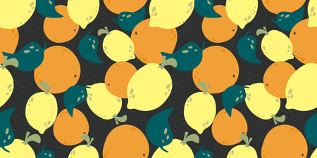 Seamless background with fruits. Vector illustration. Suitable for fabric, wallpaper, kitchen...