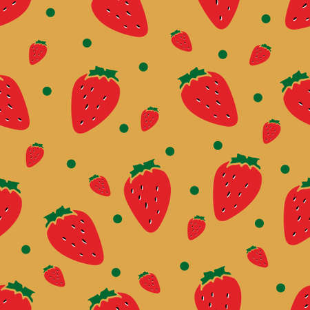 Seamless pattern. Red strawberries. Vector decor elementのイラスト素材
