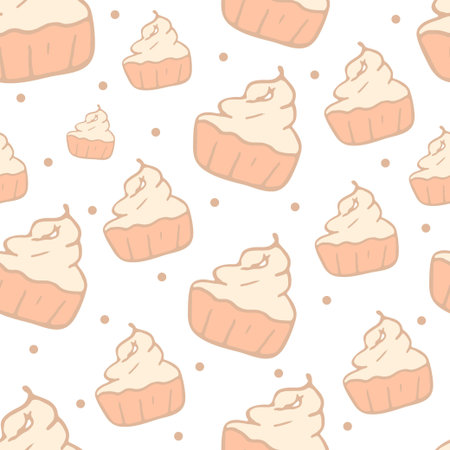 Seamless pattern. pancakes with cream. Vector. Decor element. Suitable for wrapping paper,...