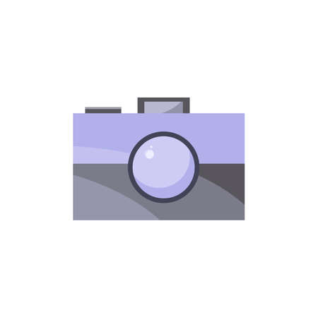Camera in a flat cartoon style. Vector. Camera iconのイラスト素材