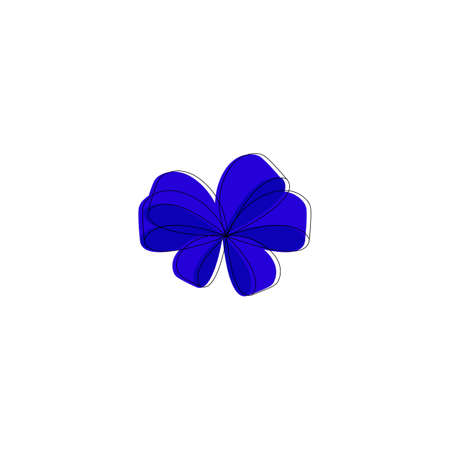 Blue bow. Vector. Fill separately from the circuit. Holiday decoration. Isolated on white background.のイラスト素材