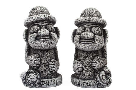 Idols from Jeju island which protect from evil ghosts and bring good luckの写真素材