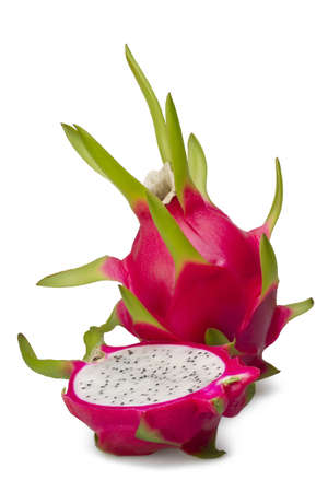 Two tropical  fruit dragon  isolated on the white backgroundの写真素材