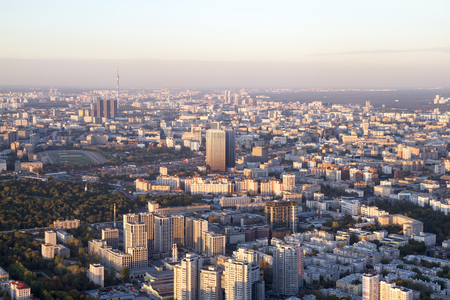 Panoramic view of Moscow. Evening, sunset.の写真素材