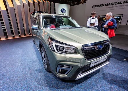 GENEVA, SWITZERLAND - MARCH  10, 2019: View of the 89th Geneva International Motor Show. Subaru Foresterのeditorial素材