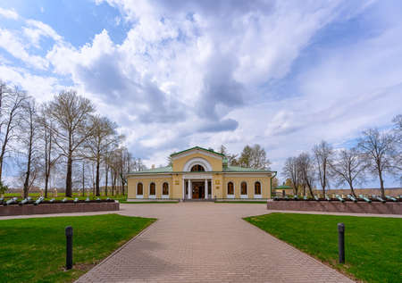 Borodino Museum in the Imperial Park in the village of Borodino against the backdrop of copper cannonsのeditorial素材