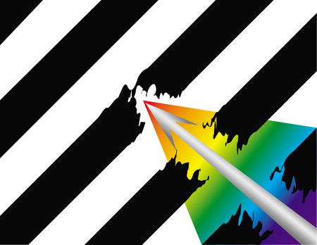 Arrow as character of fight of optimist with grey week-days.のイラスト素材