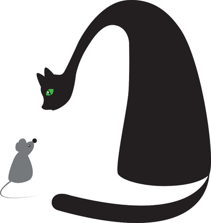 	pair cat and mouse for the decoration of wares for childrenのイラスト素材