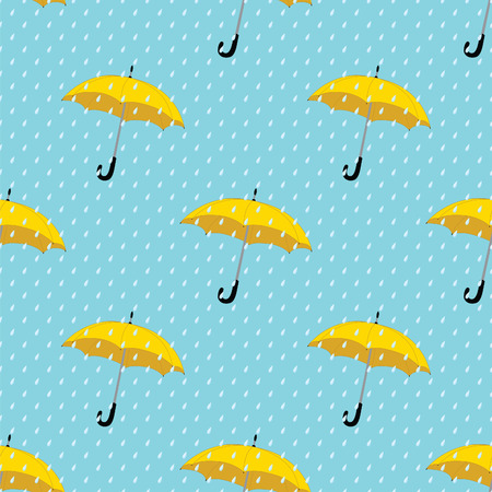 seamless background with drops raining umbrellasのイラスト素材