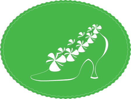 	green shoes with white flowersのイラスト素材