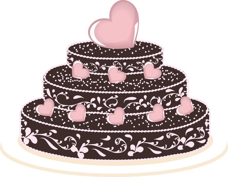 Cake with heartsのイラスト素材