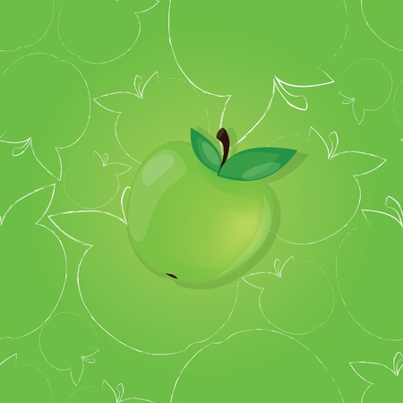 Apples - seamless vector patternのイラスト素材