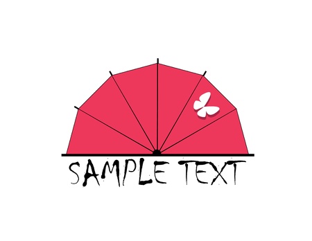 Japan logo as umbrella or parasol with butterflyのイラスト素材