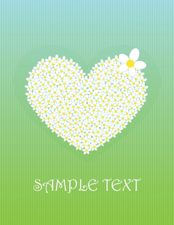 green card with big flower heartのイラスト素材
