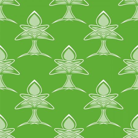 green seamless pattern with abstract treeのイラスト素材
