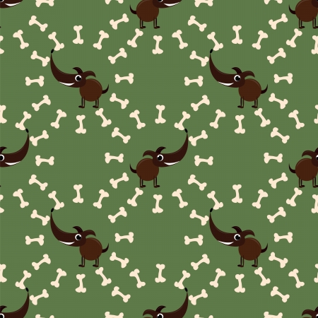 seamless pattern with dog with boneのイラスト素材