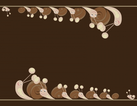 Family of snails on a walkのイラスト素材