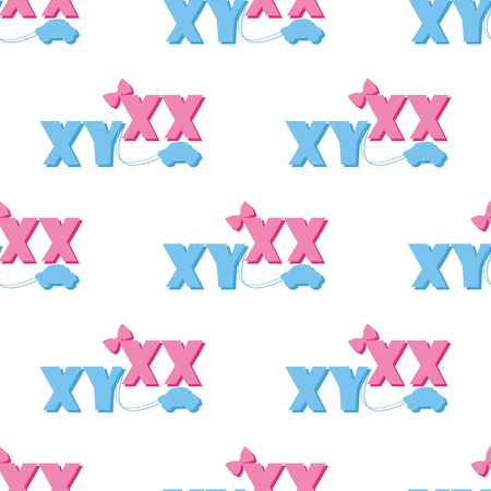 seamless pattern of ultrasound with xx and xyのイラスト素材