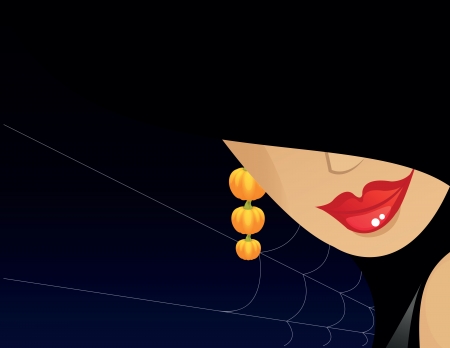 halloween background with girl or womanのイラスト素材
