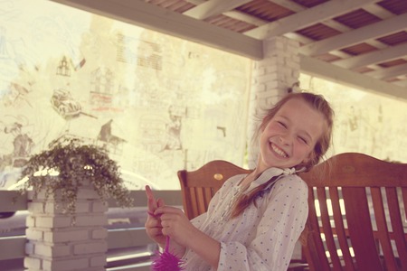 girl laughing is contagiousの写真素材