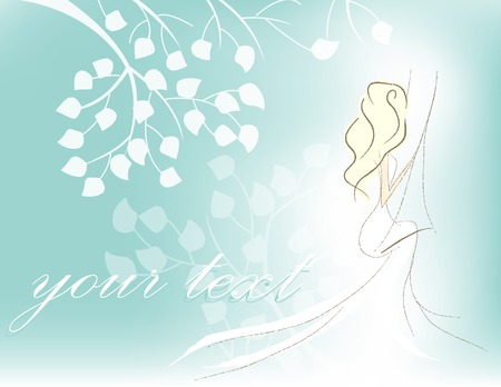 card with womanのイラスト素材