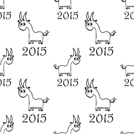 seamless pattern with  goatのイラスト素材