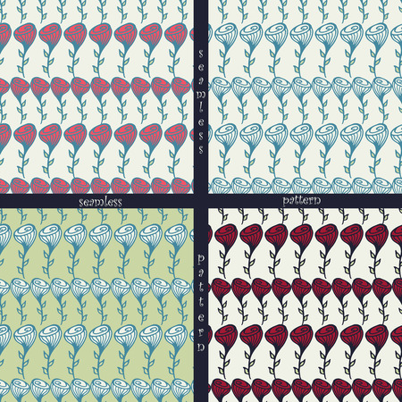 set of seamless patternのイラスト素材