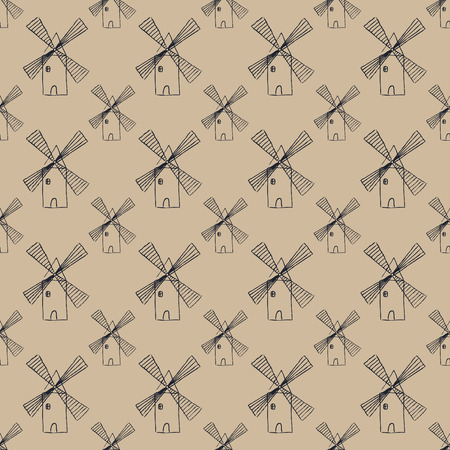 brown seamless pattern with many abstract millのイラスト素材